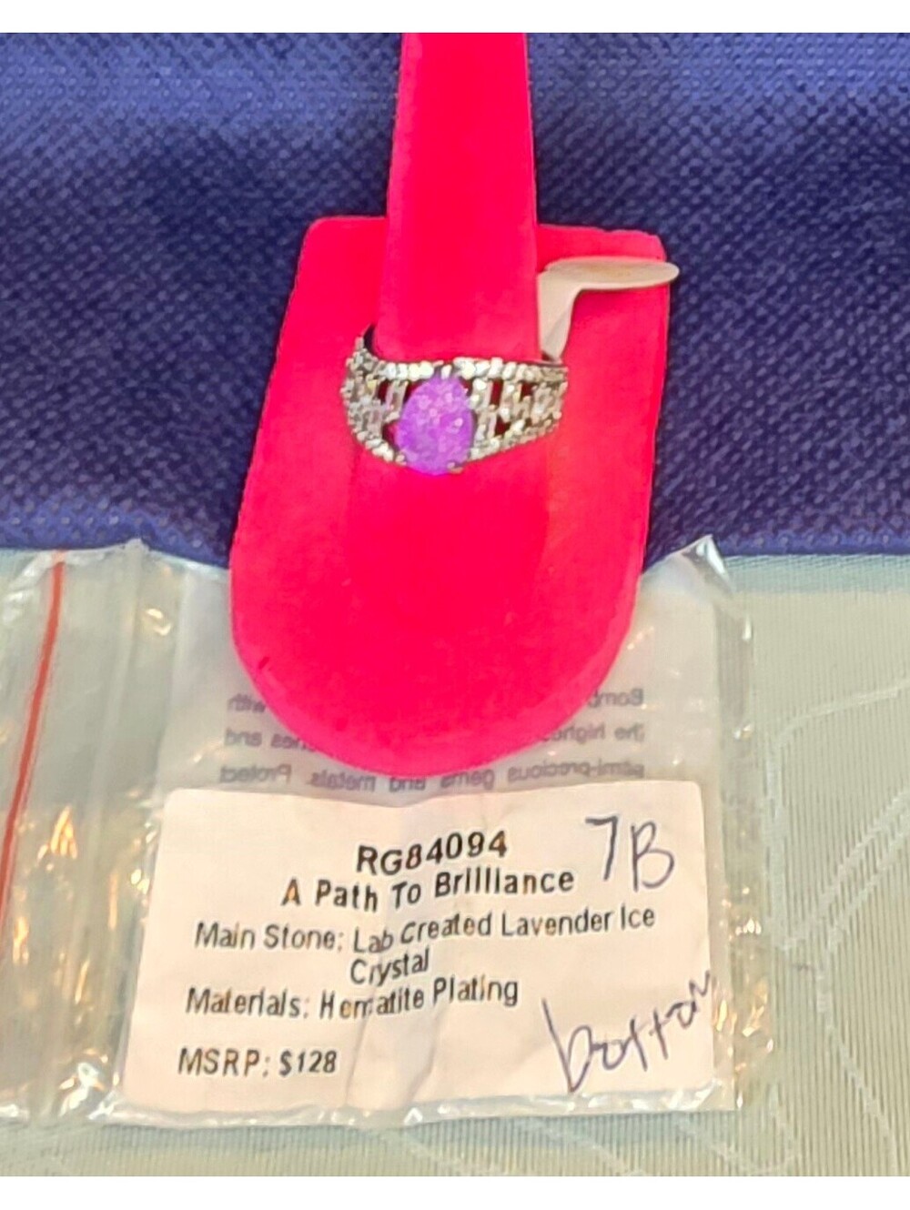 Bomb Party A Path To Brilliance Lab Created Lav Ice Crystal Ring Hema Size 7